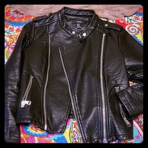 Leather biker jacket